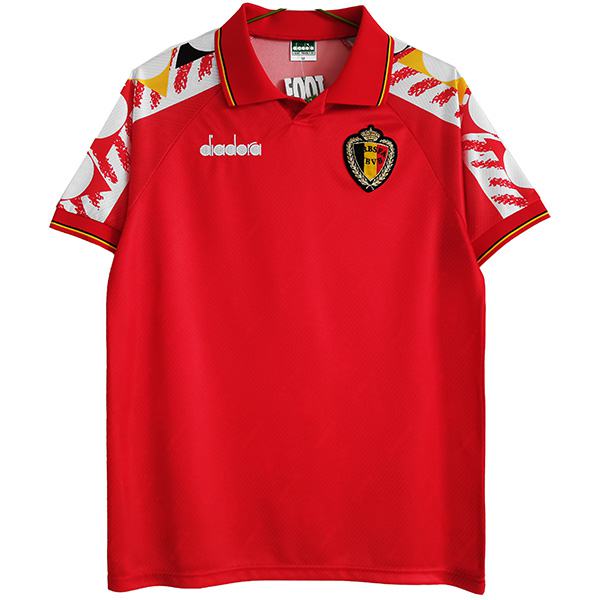 Belgium home retro jersey vintage soccer match men's first sportswear football shirt 1995